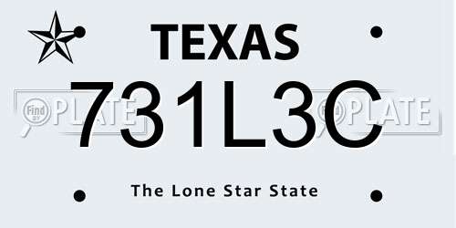 731L3C Texas License Plate