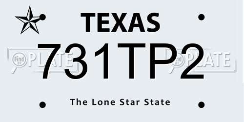 731TP2 Texas License Plate