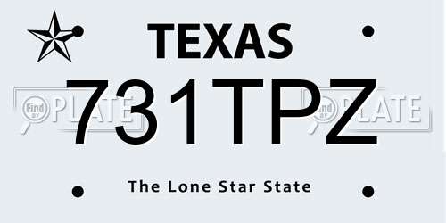 731TPZ Texas License Plate