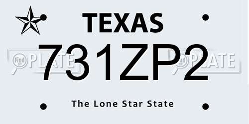 731ZP2 Texas License Plate