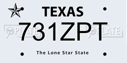 731ZPT Texas License Plate