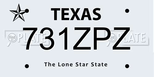 731ZPZ Texas License Plate