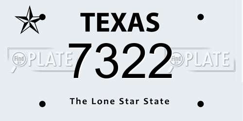 7322 Texas License Plate