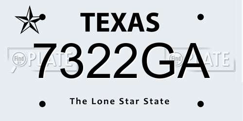7322GA Texas License Plate