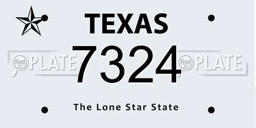 7324 Texas License Plate