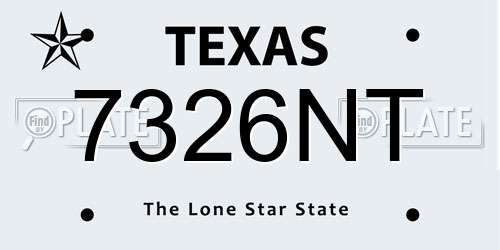 7326NT Texas License Plate