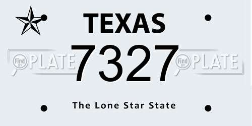 7327 Texas License Plate