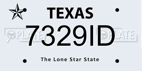 7329ID Texas License Plate