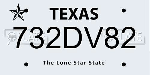 732DV82 Texas License Plate