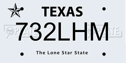 732LHM Texas License Plate
