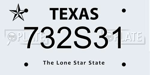 732S31 Texas License Plate