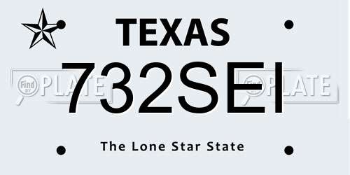 732SEI Texas License Plate