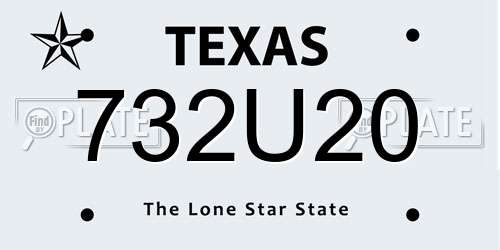 732U20 Texas License Plate