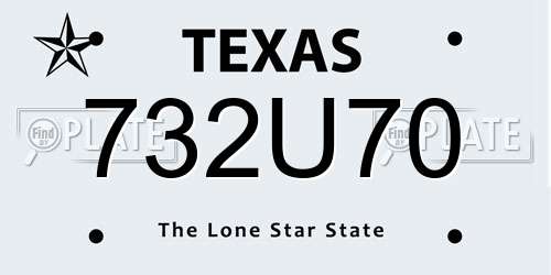 732U70 Texas License Plate