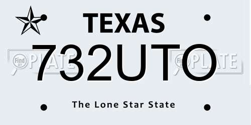 732UTO Texas License Plate