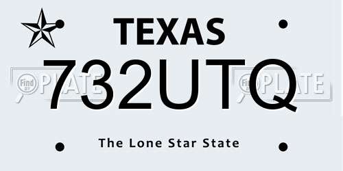 732UTQ Texas License Plate