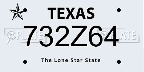 732Z64 Texas License Plate