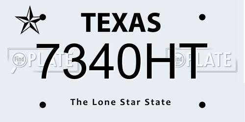 7340HT Texas License Plate