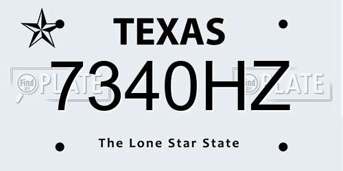 7340HZ Texas License Plate