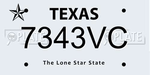 7343VC Texas License Plate