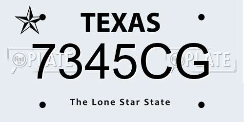 7345CG Texas License Plate