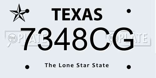 7348CG Texas License Plate