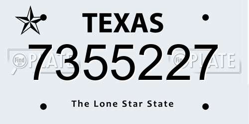 7355227 Texas License Plate
