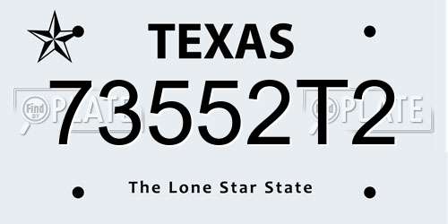 73552T2 Texas License Plate