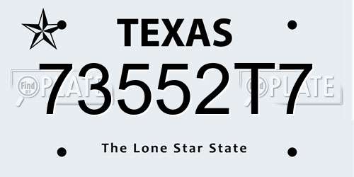 73552T7 Texas License Plate
