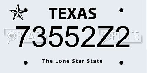 73552Z2 Texas License Plate