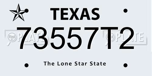 73557T2 Texas License Plate