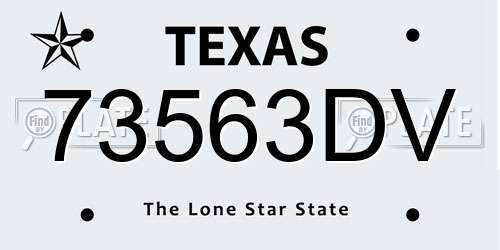73563DV Texas License Plate
