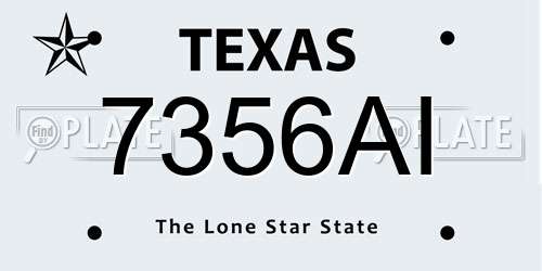 7356AI Texas License Plate