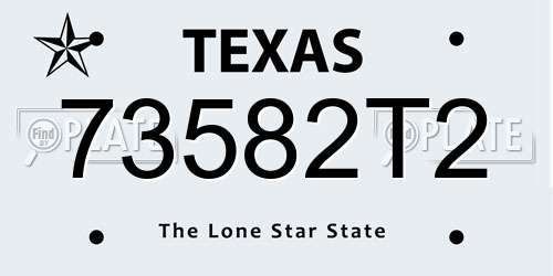 73582T2 Texas License Plate