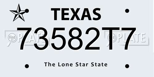 73582T7 Texas License Plate
