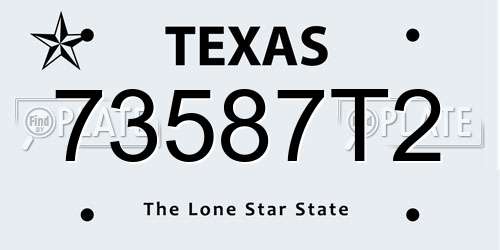 73587T2 Texas License Plate