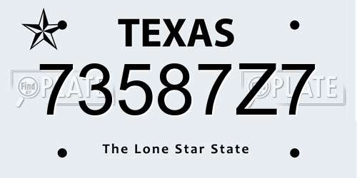 73587Z7 Texas License Plate