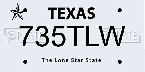 735TLW Texas License Plate