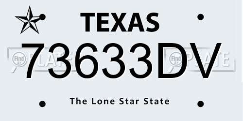 73633DV Texas License Plate