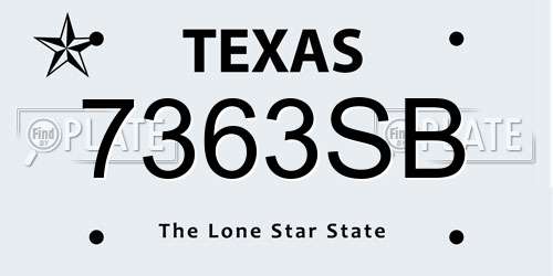 7363SB Texas License Plate