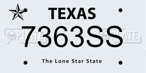 7363SS Texas License Plate