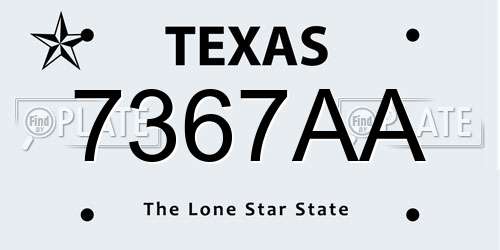 7367AA Texas License Plate