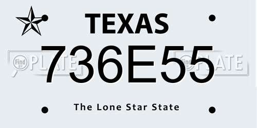 736E55 Texas License Plate