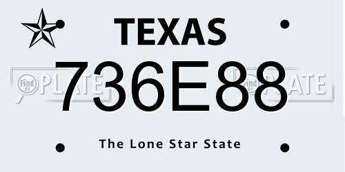 736E88 Texas License Plate