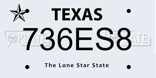 736ES8 Texas License Plate