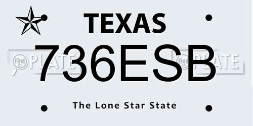 736ESB Texas License Plate