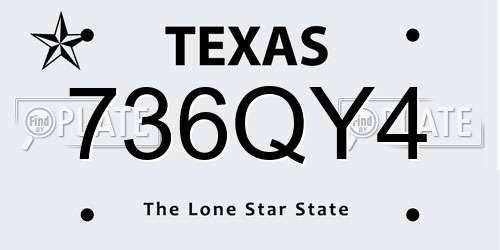 736QY4 Texas License Plate