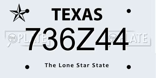 736Z44 Texas License Plate