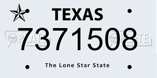 7371508 Texas License Plate