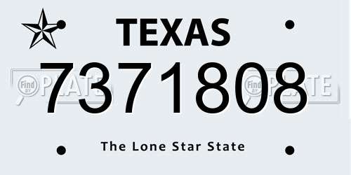 7371808 Texas License Plate